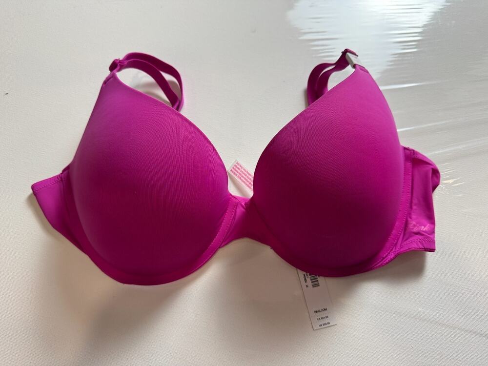 Victoria's Secret PINK Push Up Bra 40B Magenta Pink Lined Underwire NWT